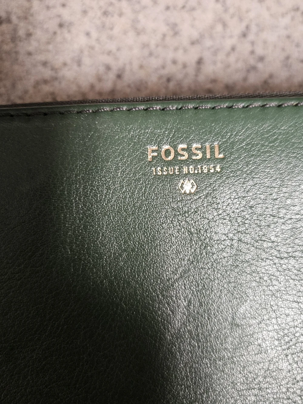 Fossil Green Leather Zip Wallet